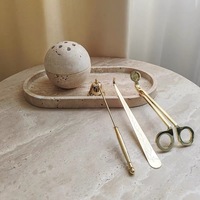 Brûleur d'encens en travertin poli de style nordique moderne, durable, pour la décoration de la maison, appartement, salon, chambre, salle à manger, villa, bureau