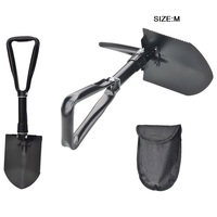 Mini pelle pliante industrielle en acier à haute teneur en carbone, portable, légère, pour survie tactique en extérieur, outil de déneigement et de tranchette, noire