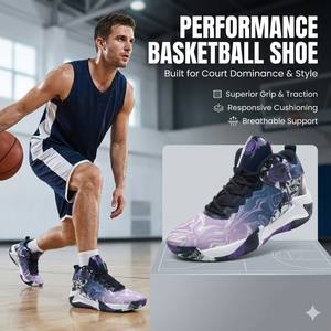รองเท้าบาสเก็ตบอลไซส์ใหญ่ 48  แบบมีเบาะลมกันลื่น  วัสดุตาข่ายด้านบน พื้นรองเท้า EVA  สำหรับวัยรุ่นชาย  รองเท้าวิ่งสำหรับฤดูหนาว - Product Image 1