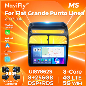 NaviFly Autoradio Android 13 QLED 1280*720 avec écran tactile pour <span class=keywords><strong>Fiat</strong></span> Grande Punto Linea 2007-2012, prend en charge le DVR - Product Image 1