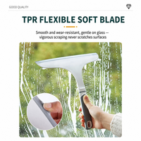 Nettoyeur de vitres manuel avec poignée ergonomique incurvée, lame en PP durable, grattoir multi-surfaces pour le nettoyage domestique