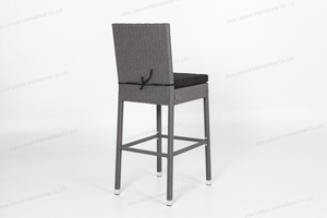 Leisure 3pcs Modern Steel Frame Rattan Outdoor Dining Furniture Patio <b>Bar</b> Set With <b>Table</b> and Chairs for Park & Courtyard - Product Image 4