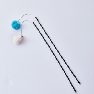 Bacchetta Giocattolo Interattiva per Gatti con Pallina <span class=keywords><strong>di</strong></span> Pelliccia, Campanello e Asta Lunga Multicolore, Realizzata in Plastica e Pelliccia, Prodotto in Cina - Product Image 6