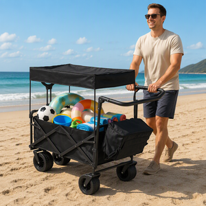 屋外キャンプカート、キャノピー付き日よけカバー、子供用キャンプカーシェルター、ポータブル防水ワゴン - Product Image 4