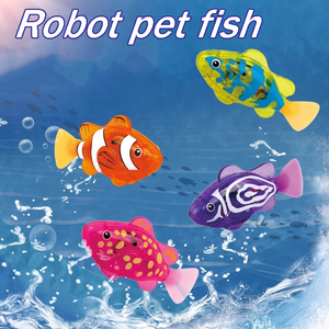Vente en gros de robot de natation amusant poisson <span class=keywords><strong>Tamagotchi</strong></span> petit poisson en plastique lumière électrique baignoire bain chat interactif jouets pour enfants - Product Image 2