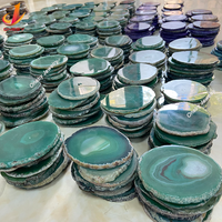 Grosir Batu Agate Oval Brasil Berkualitas Tinggi Ukuran Besar, Kerajinan Kristal Semi Mulia, Piring Agate, Nampan, Irisan Batu, Coaster