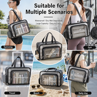 Sac de toilette imperméable avec logo personnalisé, séparation sec/humide, grande capacité, pour femmes, sac de voyage et de sport avec compartiment à chaussures