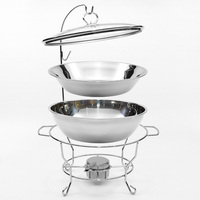 Chauffe-plat suspendu de luxe en acier inoxydable, récipient pour réchauffer les aliments pour buffet, chauffe-plat chauffé à l'alcool en acier inoxydable