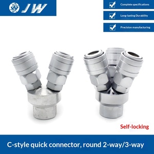 Acoplador Neumático Rápido Tipo <span class=keywords><strong>C</strong></span> <span class=keywords><strong>JW</strong></span>, Conector en T Autoblocante, Herramienta para Manguera de Compresor de Aire y Bomba de Aire, Conector Macho y Hembra, 1 Año de Garantía - Product Image 3