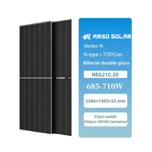 Vente en gros de panneaux solaires bifaciaux 710, 720 W, noirs, 700 W, monocristallins, silicium, pliables, demi-cellules, type N - Product Image 3