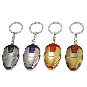 アイアンマン マスク フェイス キーホルダー 耐久性のある亜鉛合金メタルギア - Product Image 1