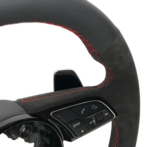 Volante Personalizado de Cuero y Gamuza para <span class=keywords><strong>Audi</strong></span> <span class=keywords><strong>A5</strong></span> S5 A4 S4 <span class=keywords><strong>RS3</strong></span> B9 RS, Volante de Fibra de Carbono - Product Image 3