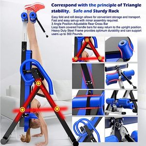 Gravity Heavy Duty Inversion Table with Headrest &amp; Adjustable Protective Belt <strong>Back</strong> <strong>Stretcher</strong> Machine for Pain Relief <strong>Therapy</strong> - Product Image 5