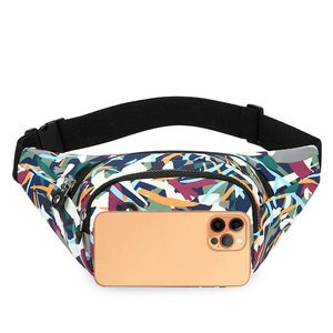 Colorful Printed Waterproof Women's Waist Bag With Zipper Pocket For Everyday Use Crossbody Chest Phone Bag Lightweight - Product Image 1