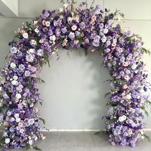Arche de fleurs artificielles pour mariage, arrangement floral, rose rose, arche de fleurs vertes pour décoration de mariage - Product Image 5
