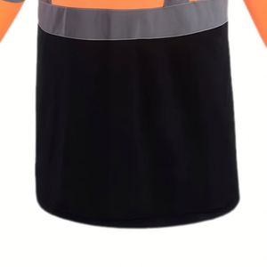 T-shirt de sécurité réfléchissant à manches longues, orange fluorescent, bande argentée de classe 3 ANSI, pour la construction et la circulation, avec logo OEM personnalisé - Product Image 2