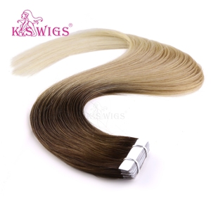 K.SWIGS Extensions de cheveux à bandes adhésives en gros, double épaisseur, cheveux humains vierges, port naturel et confortable, sans dommages, livraison rapide - Product Image 1