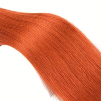 Échantillon Gratuit - Extensions de Cheveux Vierges Indiens Naturels de Couleur, Marque YUNSEN, Densité 120-130% # 350 Orange Invisible