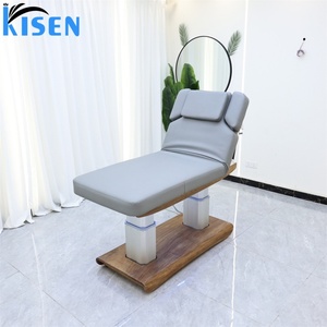 Table de massage électrique KISEN, lit de spa, luxe léger, acier inoxydable, table de soin du visage, cils, cosmétique, canapé réglable, salon de beauté - Product Image 3