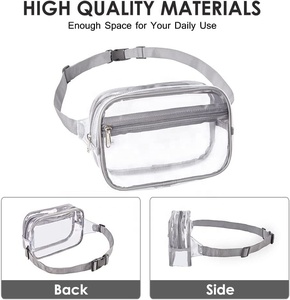 Tas Pinggang Lucu Vintage Premium Perlengkapan Mandi Outdoor Tahan Air PVC Resleting Wanita Pria Hitam Tas Selempang Fanny Pack Tas Pinggang Dapat Disesuaikan - Product Image 5