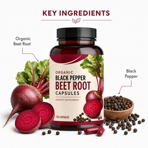 Capsules de Poivre Noir Biologique et Racine de Betterave de Haute Qualité, Extrait 50:1, pour Adultes, Antioxydant, Soutien Immunitaire, Vitamines B9, 60 gélules - Product Image 4
