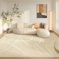 Vente en gros de tapis personnalisé à motif de lignes confortables et nordiques Tatami tapis moelleux antidérapant pour salon hôtel dortoir
