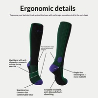 Chaussettes de compression sportives tricotées Renaissance Professional avec lettres, pour fitness, course à pied, cyclisme, tennis, avec amorti en boucle éponge