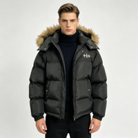 Veste d'hiver matelassée pour femme, capuche amovible, nylon hydrofuge, fermeture éclair sur le devant, rembourrage en polyester, vêtements d'extérieur