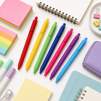 Stylo bille rétractable personnalisé avec logo, en plastique, couleurs assorties, écriture fluide, pour bureau, école, étudiants, en gros