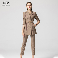 2025 femmes formel bureau OL 3 pièces ensembles élégant solide haut Blazer manteau avec bouton décoration Shorts haut long Blazer ensembles