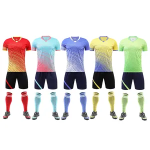 Custom 2023 Quick Dry Plain Soccer Jerseys Dye Sublimation Soccer Kits Men Football Uniform
