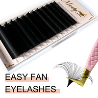 Extensions de cils Easy Fan 0.03/0.05/0.07mm Courbure C/D Longueurs mixtes 8-15mm Plateau de cils volume auto-éventailant effet blooming