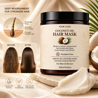 Masque capillaire à l'huile de coco Réparation en profondeur pour cheveux secs et abîmés Traitement nourrissant intensif Marque privée