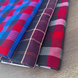 <span class=keywords><strong>Tela</strong></span> Masai Shuka a Cuadros Rojos de Alta Calidad, Trajes Étnicos Tradicionales de Kenia y Tanzania - Product Image 3