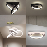 Plafonnier LED moderne minimaliste pour chambre et salon, en aluminium, 24W, à intensité variable, à montage en surface