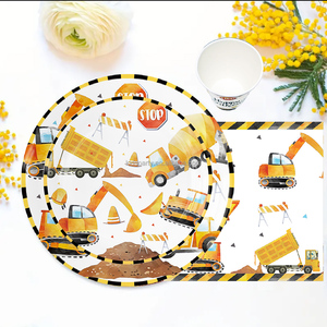 Pelle Décorations <span class=keywords><strong>De</strong></span> Fête D'anniversaire Baby Shower Party Supplies <span class=keywords><strong>Vaisselle</strong></span> Jetable Set Cartoon Car Party Kit - Product Image 1