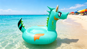 Bouée gonflable dinosaure de dessin animé, PVC épais avec poignées de sécurité, <span class=keywords><strong>radeau</strong></span> anti-fuite pour enfants et adultes, piscine et <span class=keywords><strong>plage</strong></span>, lac - Product Image 5
