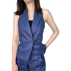 Conjunto de 2 Piezas de Verano para Mujer, Estilo Casual de Negocios, Top sin Mangas con Pantalones Largos, OEM - Product Image 2