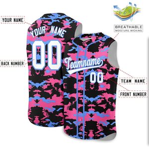 Maillot de baseball personnalisé sans manches, avec nom et numéro, gilet entièrement boutonné, unisexe, respirant, imprimé par sublimation, vêtements de sport - Product Image 2