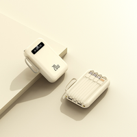 Chargeur portable, nouveau modèle 20000mAh, charge rapide 20W, mini batterie externe, écran LED, 4 câbles intégrés, logo OEM, haute capacité 20000mAh