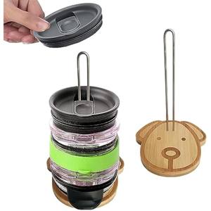 Vente en gros Boîte de rangement amovible en bambou pour couvercle de tasse Support de cuisine pour la maison et organisateur d'armoire pour céréales pour la cuisine - Product Image 2