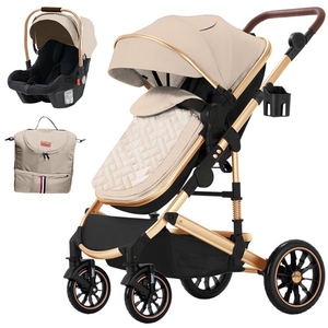 Poussette de luxe 3 en 1 pour bébé, landau et poussette de voyage avec siège <span class=keywords><strong>auto</strong></span> - Product Image 2