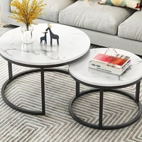 Ensembles de tables basses modernes en gros pour salon, mobilier avec structure en acier inoxydable, style café