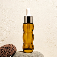Flacon compte-gouttes en verre double gourde de 30 ml avec bouchon électroplaqué or pour huiles essentielles, sérums et soins de la peau, personnalisable avec logo – Vente en gros