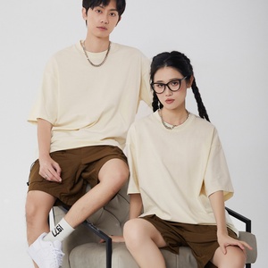 เสื้อยืดแขนสั้นผู้ชายผ้าฝ้ายแท้เนื้อหนัก 280 กรัม ทรงโอเวอร์ไซส์ ไหล่ตก คอเสื้อแบบด้ายคู่ ดีไซน์โอเวอร์ไซส์ - Product Image 5
