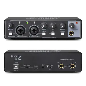 Rekaman audio profesional, soundcard 2 saluran untuk rekaman komputer bernyanyi