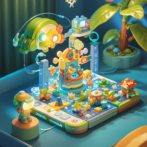 <b>3D</b> <b>Puzzle</b> Educational Toy Plastic Cartoon Theme Light Up For Kids Age 5 7 Years Under 50 Pieces - Product Image 3