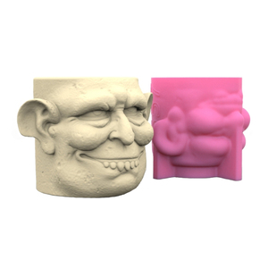 Fine 3D classique bête tête forme Silicone stockage cosmétique brosse conteneur support boîte Pot étui Vase cendrier moule - Product Image 6
