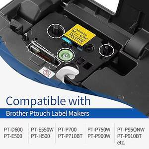 Cinta de Etiquetas Compatible con <span class=keywords><strong>Brother</strong></span> Tze-651 (24 mm, Negro sobre Amarillo) - Product Image 4