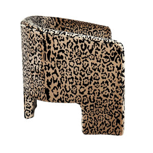 Fauteuil d'appoint en chenille à imprimé animal léopard style <span class=keywords><strong>Art</strong></span> Déco, design unique, pour salon, en bois, chaises de salon uniques à vendre - Product Image 4